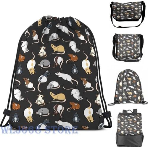 Funny graphic print shoulder Bags women Rats (2) Single shoulder backpack travel for men Gym Bag