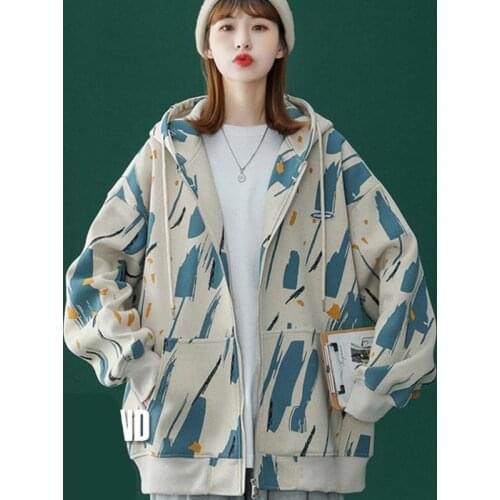 Harajuku autumn and winter jacket womens retro Hong Kong flavor tide gentle wind loose spring and autumn all-match blouse y2k