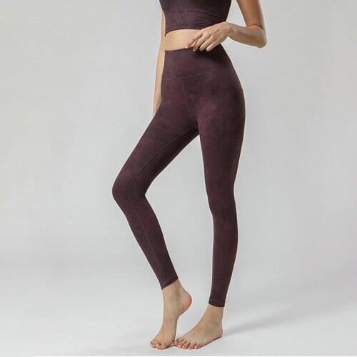 Womens Printed High-Waist Tight-Fitting Yoga Pants With Pockets For Abdomen Exercise Fitness Running