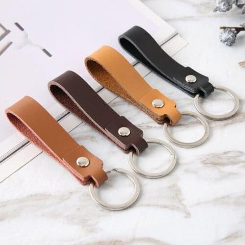 1pcs Real Cowhide Key Holder Handmade Genuine Leather Key Ring Lanyard Retro Creative keychain Jewelry Keychain