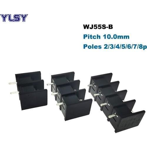 30Pcs Barrier Screw PCB Terminal Block Pitch 10mm 55S-B Straight 2/3/4/5/6/7/8P Morsettiera Wire Cable Connector Bornier 20A