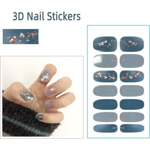 3D Nail Ar Stickers Glitter Series Powder Sequins Fashion Collection Manicure DIY Nail Polish Strips Wraps for Party Decor