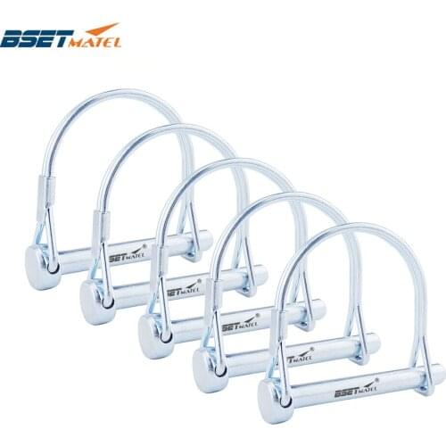 5X Spring Carbon Steel PTO Pin Round Arch Wire Shaft Locking Lock Pin Safety Coupler Retainer Farm Trailers Wagons Lawn Garden