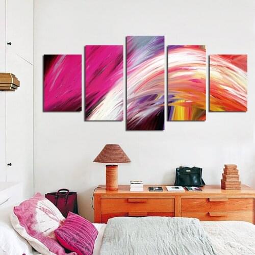 Color Modular Abstract Printmaking 5 Pieces Poster Modern Wall Art Frameless Painting Canvas Painting Living Room Wall Decoratio