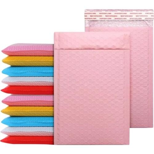 50PCS Bubble Envelope Lined Envelope Pearl Film Gift Envelope Book and Magazine Lined Envelope Self-Styled Pink White Black