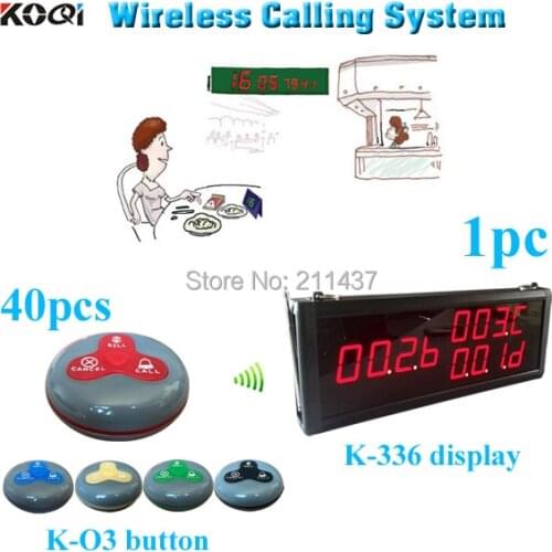 Wireless Call Service Calling System for service in restaurant/hotel/cafe (1 K-336 and 40 K-O3grey call bell ) DHL free shipping