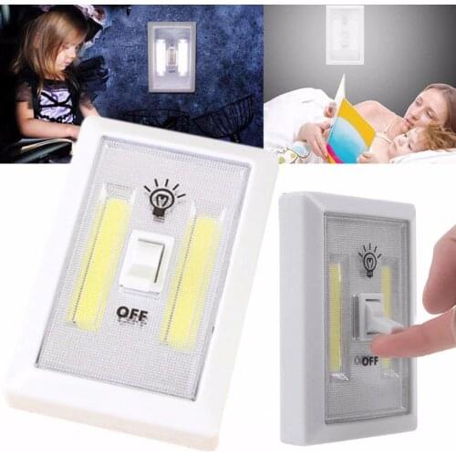 1set 3W COB LED Wireless Wall Switch Closet Cordless Night Light Battery Operated 2019 New