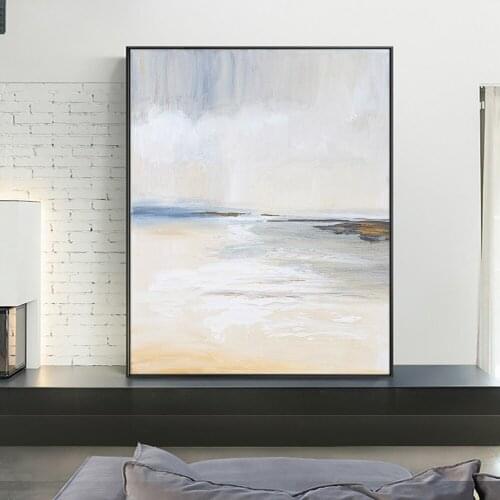 Large Size Abstract River 100% Hand Painted Oil Painting On Canvas New Abstract Landscape Wall Art For Modern Home Decoration