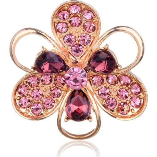 TODOX Brooch Fashion Zinc Alloy rose gold Zinc Alloy crystal exquisite flower pins garment accessory activity party new