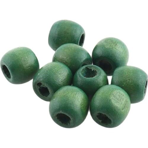 Natural Wood Beads Inner 5mm Green Color For Jewelry Making DIY Bracelet Bead Accessories Loose Ball Big beads Hole Supply