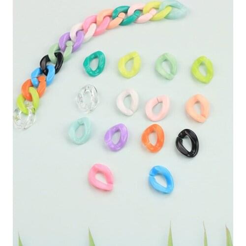 17*23mm color acrylic chain buckle opening ring grouped chain DIY handmade jewelry accessories handmade materials