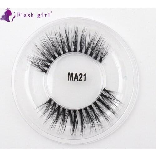 Flash Girl MA21 best supply 1 pair 3D faux mink eyelashes with pink packaging