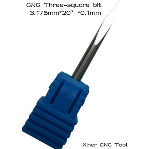 3.175mm*20degree*0.1mm Freeshipping CNC carbide tool,woodworking router bit,Tungsten end milling cutter,Three-Square stone bit