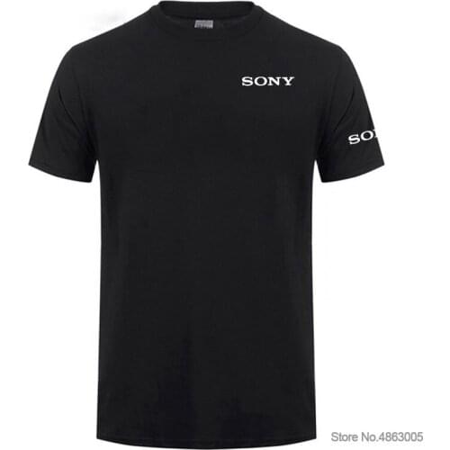 Summer Short Sleeve Sony T-Shirt male Solid Colour T Shirt Tshirts Cotton Tops