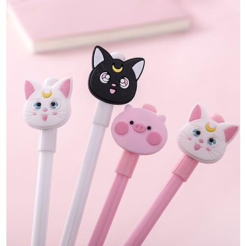 36 pcs/lot Moon Cat Pig Gel Pen Cute 0.5mm black ink Neutral Pen school writing Supplies Promotional Gift