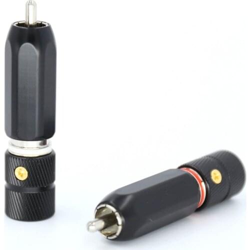 HIFI Locking Rhodium Plated RCA Plug 9mm Cable Phono Copper Connector