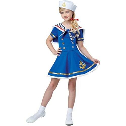Carnival Girl Navy Sailor Uniform Costume British style Royal Stage Show Cosplay Halloween Party Fancy Dress