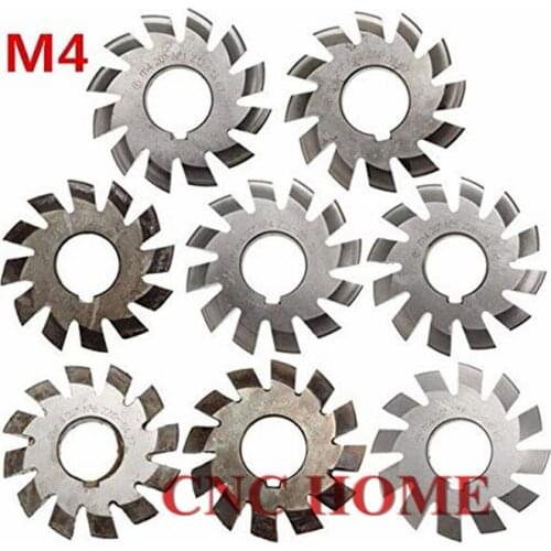 M4 modules PA20 degrees HSS Gear Milling cutter Gear cutter 1-8# 8pcs/set
