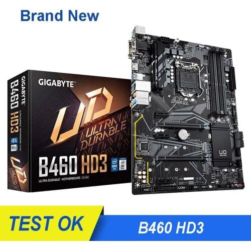 NEW For GIGABYTE GA B460 HD3 Motherboard LGA 1200 DDR4 Desktop Mainboard 128GB PCI-E 3.0 M.2 HDMI-Compatible SATAIII