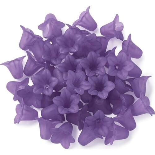 50pcs 16mm x 12mm Frosted Acrylic Beads Caps Flower Beads For Jewelry Making DIY Earrings Bracelet Necklace Accessories