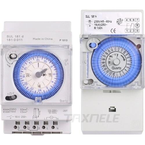 SUL181h SUL181d Mechanical Timer 24 hours Time Switch Relay Electrical Programmable Timer 24 hour Din Rail Timer Switch