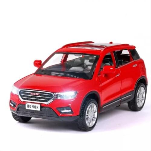 Simulation of 1:32 Haval H6 alloy household car model with acousto-optic door opening for childrens birthday holiday gift