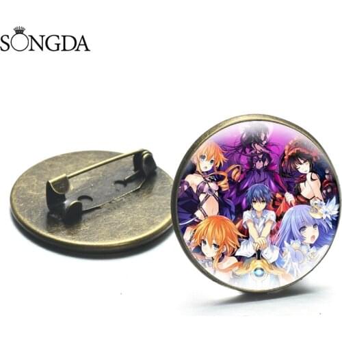 Fashion Anime Date Alive Brooches Yatogami Kotori Itsuka Icon Lapel Pins Backpack Badges Unisex Jewelry Brooch Decoration Gift