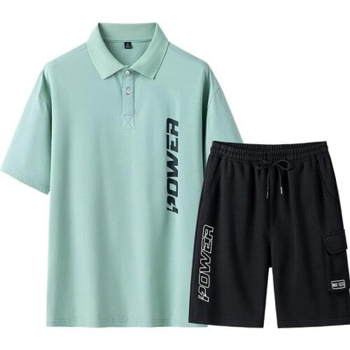 Men Tracksuit 2pcs Sets Male Outdoor Running Sports Suit Summer Mens short-sleeved T Shirt +Shorts Suits Sportswear Clothing