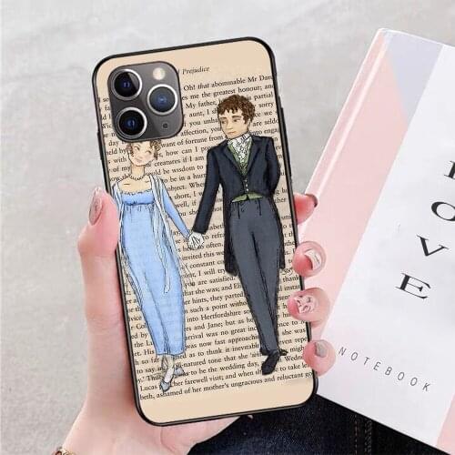 For iPhone Elizabeth Bennet and Mr Darcy Soft TPU Border Apple iPhone Case
