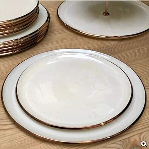 Glore Cream Rose Gold 6 Service Dish Set