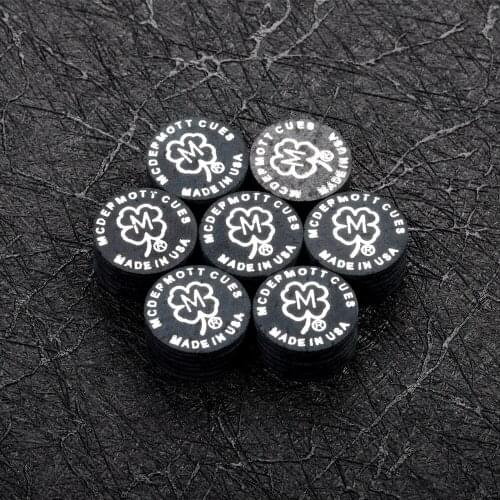 Original Imported MCDERMOTT Billiard Tips 5 Pieces S/M Black Pool Cue Tip 14mm Durable Multilayer Tips Billiard Accessory