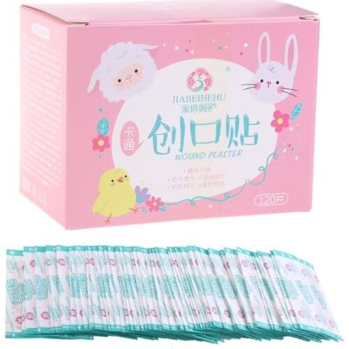 120PCs Waterproof Breathable Cute Cartoon Band Aid Hemostasis Adhesive Bandages First Aid Emergency Kit For Kids Children