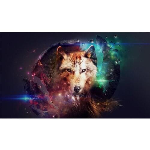 Full Square Drill 5D DIY wolf collage space colorful diamond painting Cross Stitch 3D Embroidery Kits home decor H28