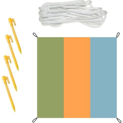 Portable Beach Blanket Sand-Free UV-proof Waterproof Picnic Beach Mat Foldable Camping Tent Mat Sunshade Cloth Multi-purpose