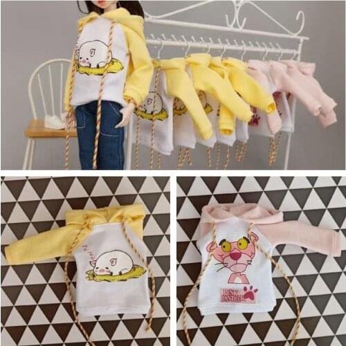 1PCS Casual Doll’s Blyth Clothes Long-sleeve Cute Cartoon Hoodie Hat for blyth,ob24,barbies,Pullip 1/6 Doll Accessories Clothing