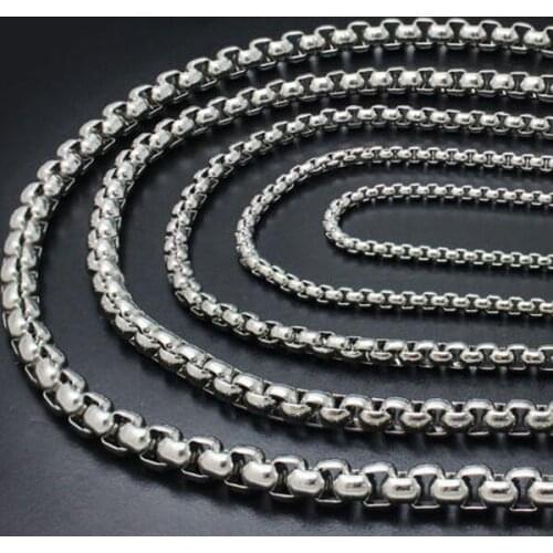 Retail Sale 1meter Stainless Steel 2.5/3/4/5mm Box Square Rolo Aberdeen Chain jewelry finding / Marking Chain DIY