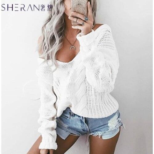 Женские пуловеры с открытыми плечами SHERAN China At AliExpress