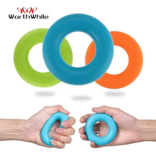 WorthWhile Silica Gel Hand Grip Ring Men Women Gym Fitness Finger Heavy Exerciser Ball Strength Muscle Recovery Gripper Trainer