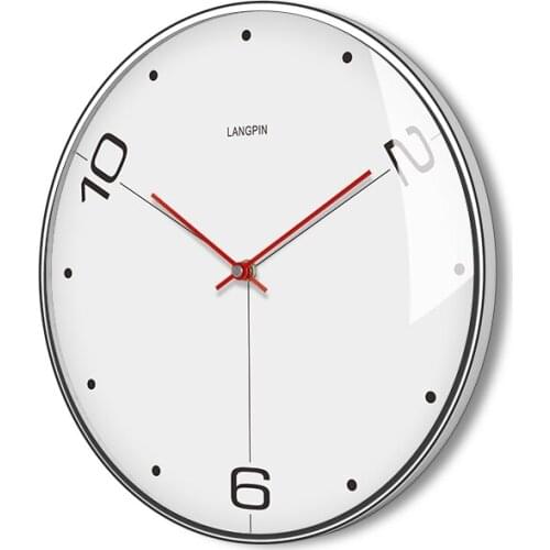 Modern Nordic American Silent Wall Clock Modern Design Meatl White Watch Living Room Kitchen Clocks Home Bedroom Office Gift