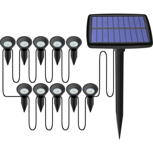 IP44 Solar LED Buried Light Waterproof 10 LED SMD2835 Warm Light Street Light Ground Lamp for Garden Pathway Decoration #W0