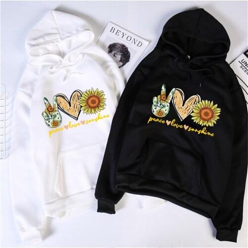 Sweatshirts For Women 2020 Daisy Printed Casual Female hoodie Spring Autumn Long Sleeve Hoodies Women Hooded Sweatshirt Pullover