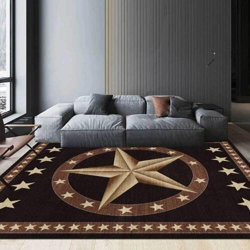 3D Five-Pointed Star Living Room Carpet Retro Personality Punk Style Carpet Bedroom Bedside Rug Entrance Mat