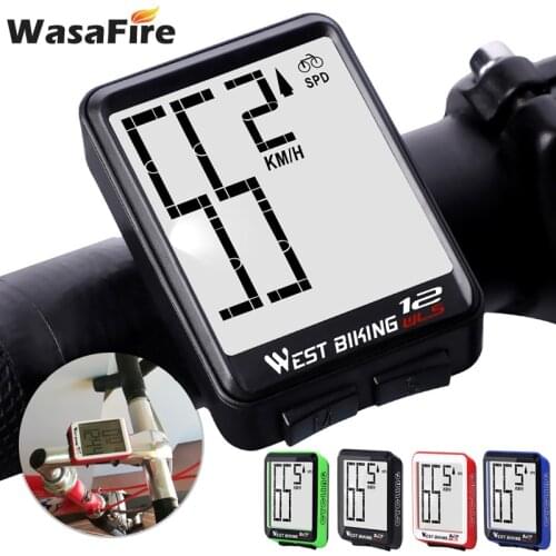 Bicycle Computer Wireless Bike Odometer Stopwatch MTB Speedometer Waterproof LCD Backlight Thermometer Distance Time Measure