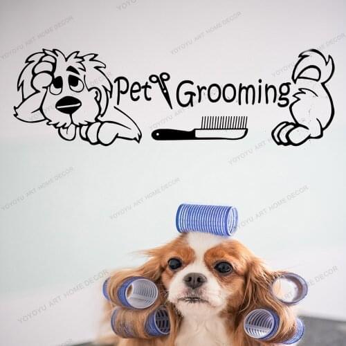 Pets Dog Grooming Salon Wall Sticker Pets Shop Vinyl Window Decals Living Room Decor Modern Home Interior Design WQ64
