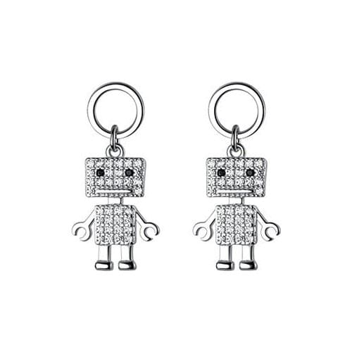 Hot Sale Cute Q square Robot Mechanic Stud Earrings for Women Robot Toy Earrings Stud Fashion Jewelry