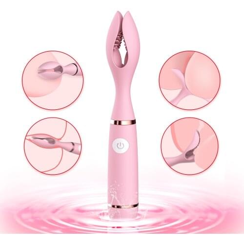 10 Speed G-spot Nipple Clitoris Clip Vibrator for Adult Games Sex Toys Stimulation Female Masturbation Soft Stick Massage Wand