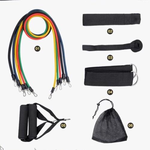 11pcs/Set Pull Rope Fitness Exercises Resistance Bands Latex Tubes Pedal Excerciser Body Building Workout Yoga