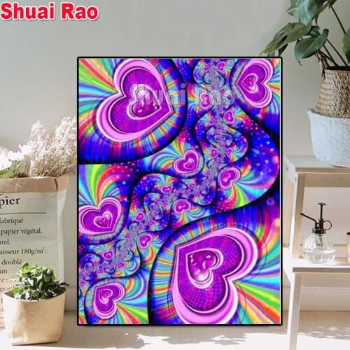 2021 Round Diamond Painting Abstract Blue Heart Lines Full square ,Rhinestone of Picture Diamond Mosaic Embroider Gift