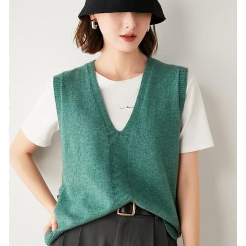 2021 woman Vest summer sweaters knitted Sleeveless Pullovers jumper High Quality Female knitwear V-neck cool comfortable