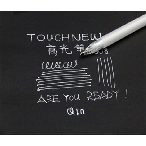 3 PCS TOUCHNEW White Marker Black Paper Card Highlighter Reviser Fine Liner White Pens 0.8 mm